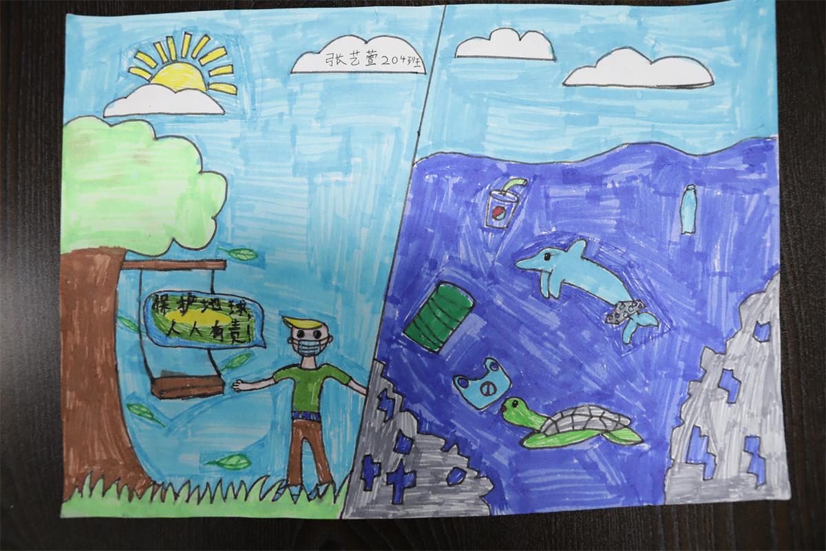 《保護環(huán)境，人人有責(zé)》 張藝萱  8歲